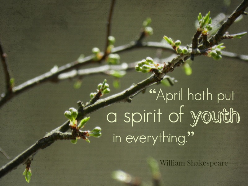 "April hath put a spirit of youth in everything." -William Shakespeare
