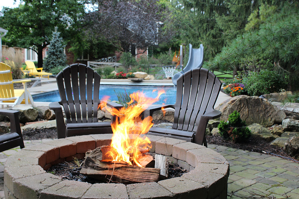 Outdoor Living Space for an Active Family Firepit